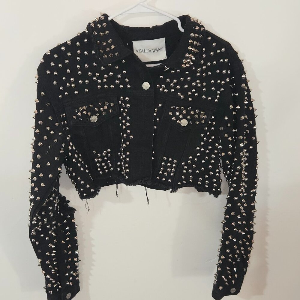 Azalea Wang Studded Crop Denim